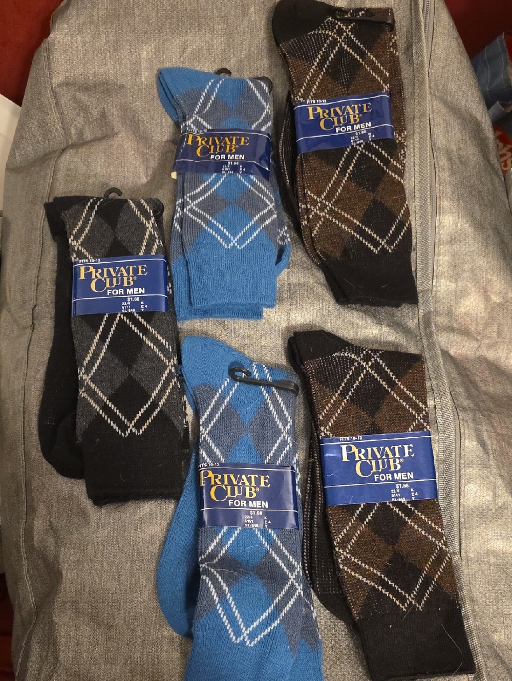 Set Of 5 - NWT - Men's Argyle Dress Socks - 2 Blue, 1 Black, 2 Brown